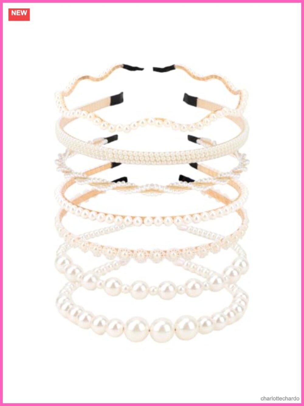 Pearl Headbands Set 7 Designs Beaded Hair Accessories for Women Girls